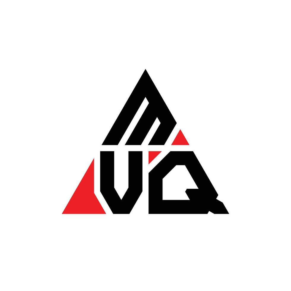 Diseño de logotipo de letra triangular mvq con forma de triángulo. monograma de diseño de logotipo de triángulo mvq. plantilla de logotipo de vector de triángulo mvq con color rojo. logotipo triangular mvq logotipo simple, elegante y lujoso.
