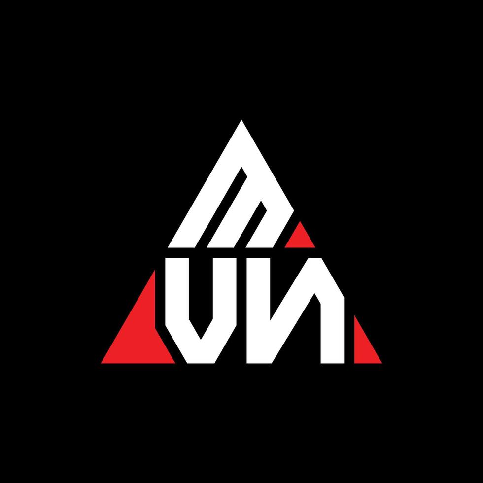 Diseño de logotipo de letra triangular mvn con forma de triángulo. monograma de diseño de logotipo de triángulo mvn. plantilla de logotipo de vector de triángulo mvn con color rojo. logotipo triangular mvn logotipo simple, elegante y lujoso.
