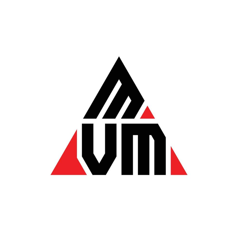MVM triangle letter logo design with triangle shape. MVM triangle logo design monogram. MVM triangle vector logo template with red color. MVM triangular logo Simple, Elegant, and Luxurious Logo.