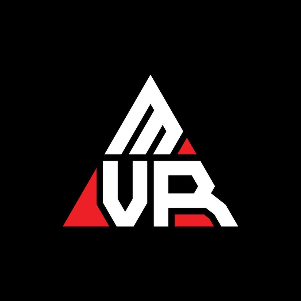 MVR triangle letter logo design with triangle shape. MVR triangle logo design monogram. MVR triangle vector logo template with red color. MVR triangular logo Simple, Elegant, and Luxurious Logo.
