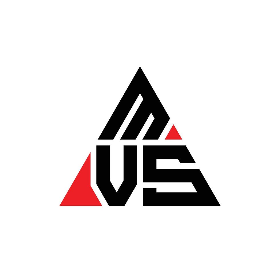 Diseño de logotipo de letra triangular mvs con forma de triángulo. monograma de diseño del logotipo del triángulo mvs. plantilla de logotipo de vector de triángulo mvs con color rojo. logotipo triangular mvs logotipo simple, elegante y lujoso.