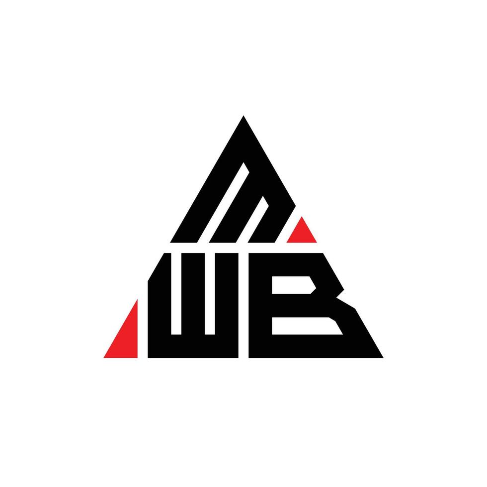 Diseño de logotipo de letra triangular mwb con forma de triángulo. monograma de diseño de logotipo de triángulo mwb. Plantilla de logotipo de vector de triángulo mwb con color rojo. logotipo triangular mwb logotipo simple, elegante y lujoso.