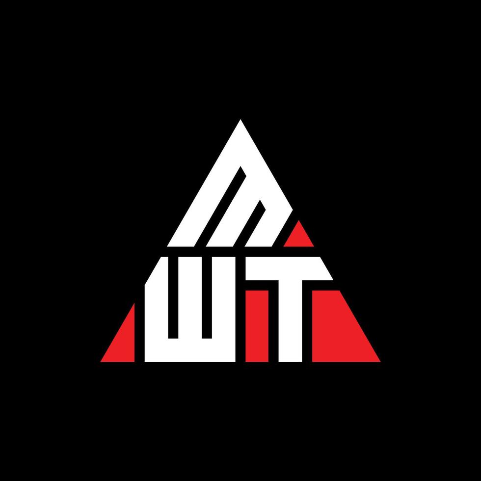 diseño de logotipo de letra triangular mwt con forma de triángulo. monograma de diseño de logotipo de triángulo mwt. mwt plantilla de logotipo de vector de triángulo con color rojo. logotipo triangular mwt logotipo simple, elegante y lujoso.