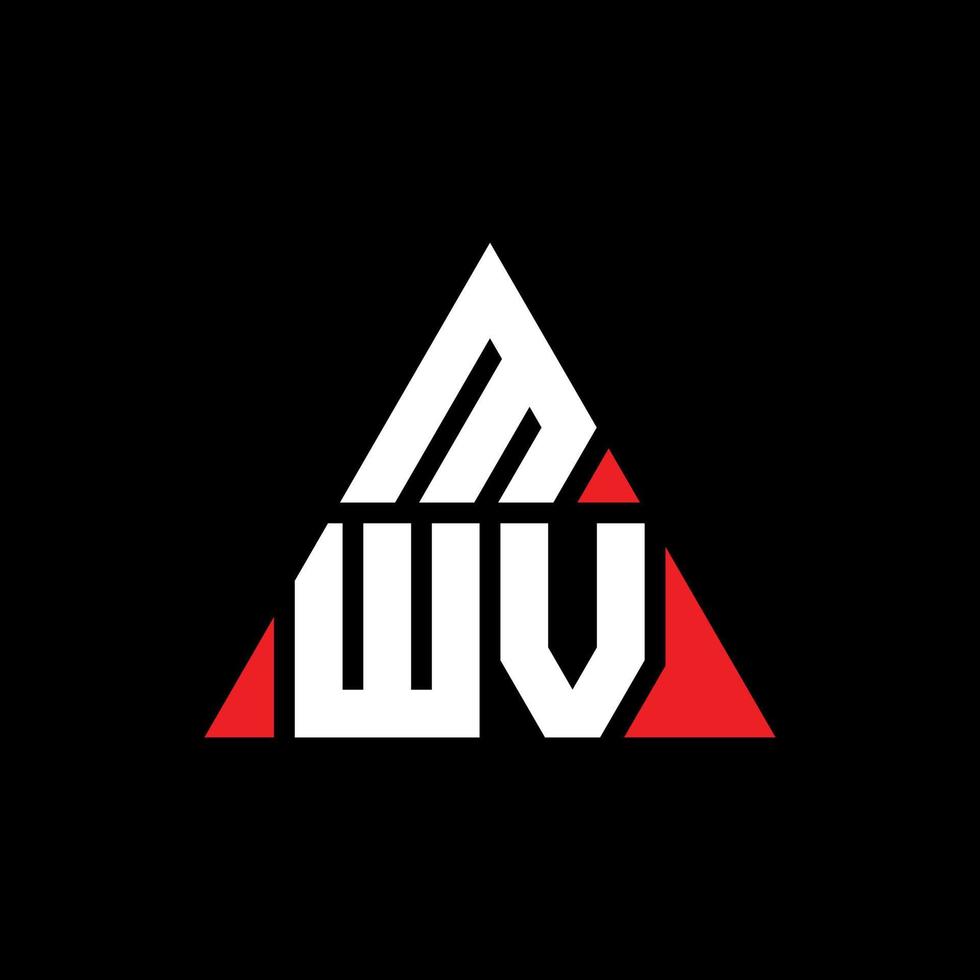 Diseño de logotipo de letra triangular mwv con forma de triángulo. monograma de diseño de logotipo de triángulo mwv. plantilla de logotipo de vector de triángulo mwv con color rojo. logotipo triangular mwv logotipo simple, elegante y lujoso.