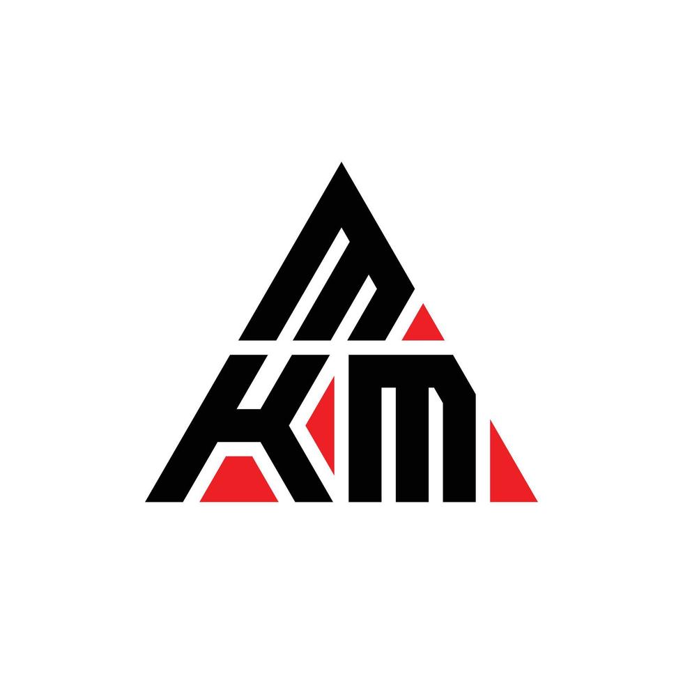 MKM triangle letter logo design with triangle shape. MKM triangle logo design monogram. MKM triangle vector logo template with red color. MKM triangular logo Simple, Elegant, and Luxurious Logo.