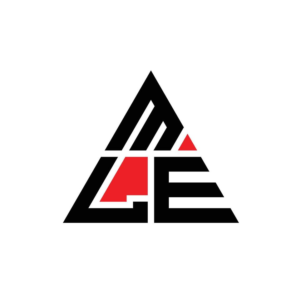 diseño de logotipo de letra triangular mle con forma de triángulo. monograma de diseño de logotipo de triángulo mle. Plantilla de logotipo de vector de triángulo mle con color rojo. logotipo triangular mle logotipo simple, elegante y lujoso.