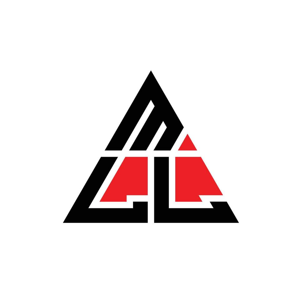 diseño de logotipo de letra triangular mll con forma de triángulo. monograma de diseño de logotipo de triángulo mll. plantilla de logotipo de vector de triángulo mll con color rojo. logotipo triangular mll logotipo simple, elegante y lujoso.