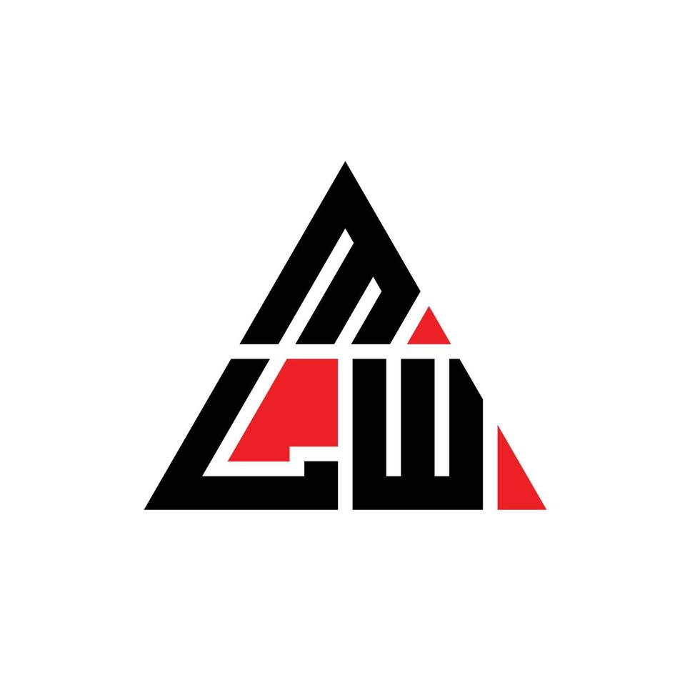 MLW triangle letter logo design with triangle shape. MLW triangle logo design monogram. MLW triangle vector logo template with red color. MLW triangular logo Simple, Elegant, and Luxurious Logo.