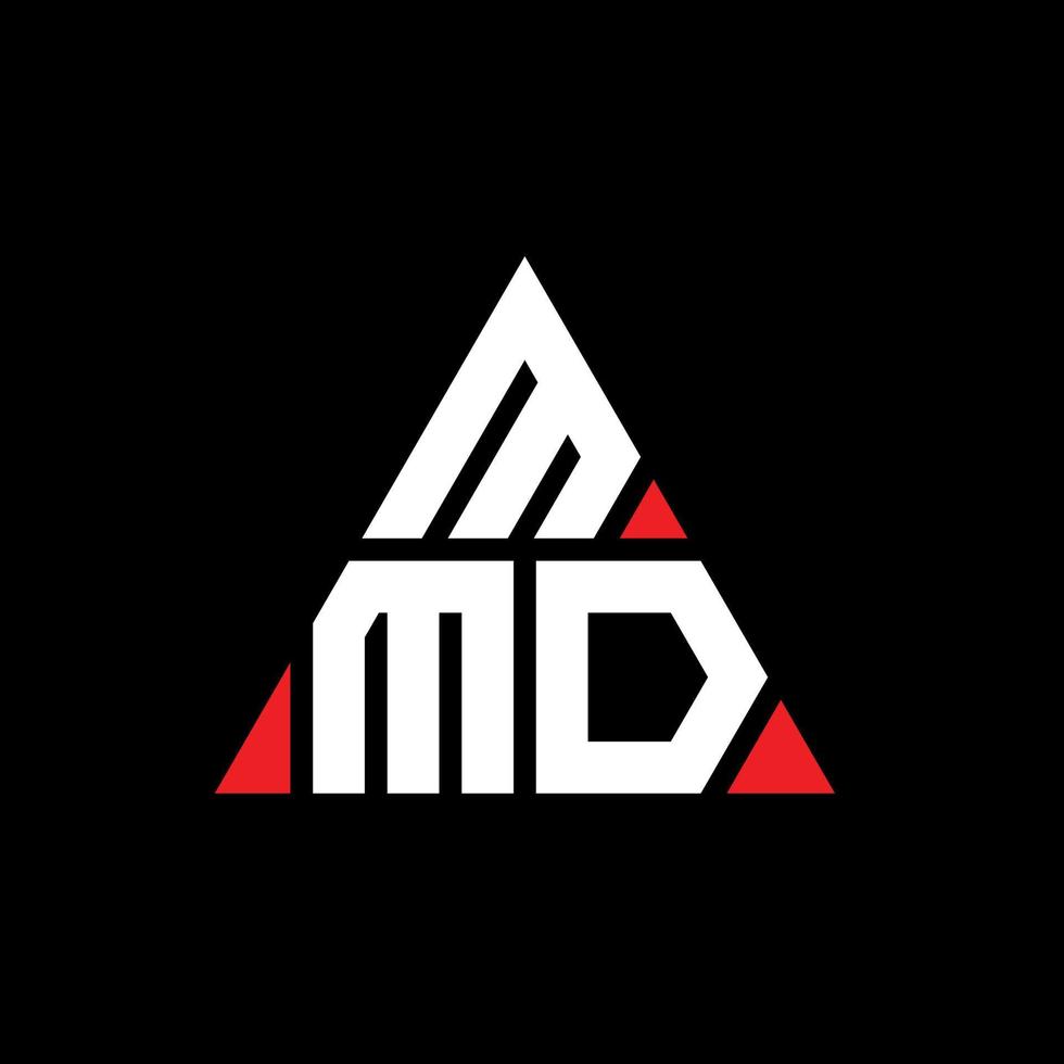 MMD triangle letter logo design with triangle shape. MMD triangle logo design monogram. MMD triangle vector logo template with red color. MMD triangular logo Simple, Elegant, and Luxurious Logo.