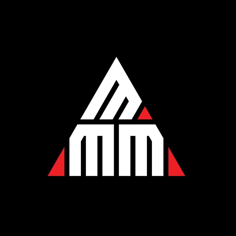 diseño de logotipo de letra triangular mmm con forma de triángulo. monograma de diseño de logotipo de triángulo mmm. plantilla de logotipo de vector de triángulo mmm con color rojo. logotipo triangular mmm logotipo simple, elegante y lujoso.