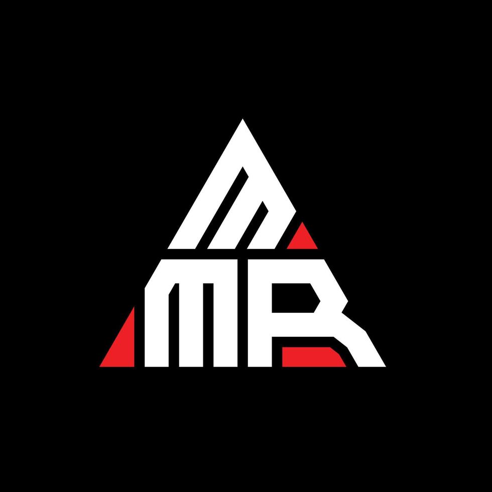 MMR triangle letter logo design with triangle shape. MMR triangle logo design monogram. MMR triangle vector logo template with red color. MMR triangular logo Simple, Elegant, and Luxurious Logo.