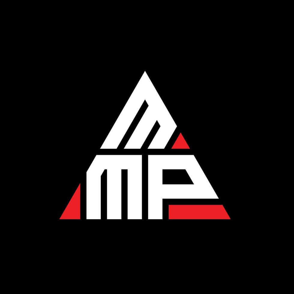 diseño de logotipo de letra triangular mmp con forma de triángulo. monograma de diseño de logotipo de triángulo mmp. plantilla de logotipo de vector de triángulo mmp con color rojo. logotipo triangular mmp logotipo simple, elegante y lujoso.