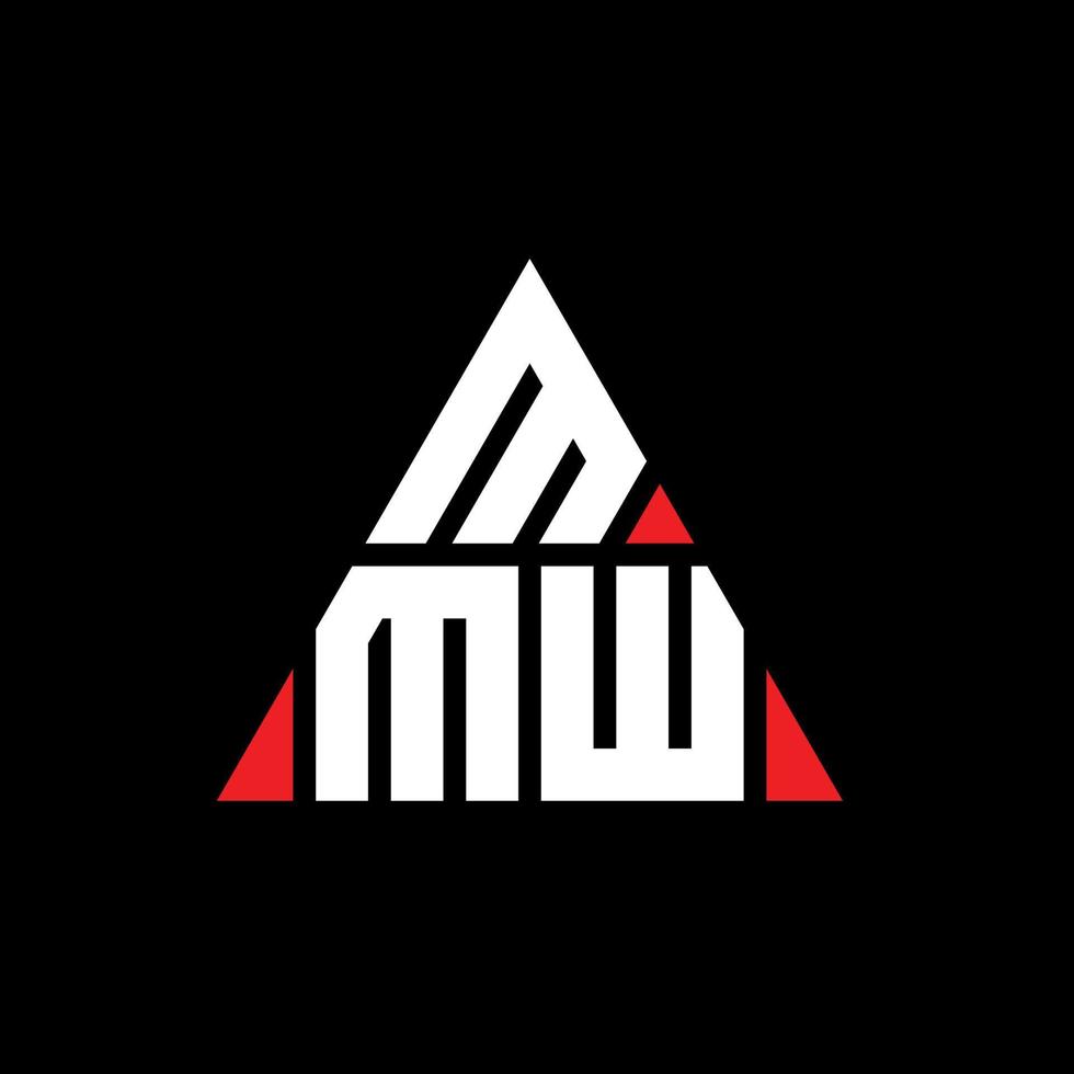 MMW triangle letter logo design with triangle shape. MMW triangle logo design monogram. MMW triangle vector logo template with red color. MMW triangular logo Simple, Elegant, and Luxurious Logo.