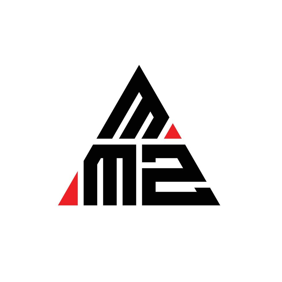 Diseño de logotipo de letra triangular mmz con forma de triángulo. Monograma de diseño de logotipo de triángulo mmz. plantilla de logotipo de vector de triángulo mmz con color rojo. logotipo triangular mmz logotipo simple, elegante y lujoso.