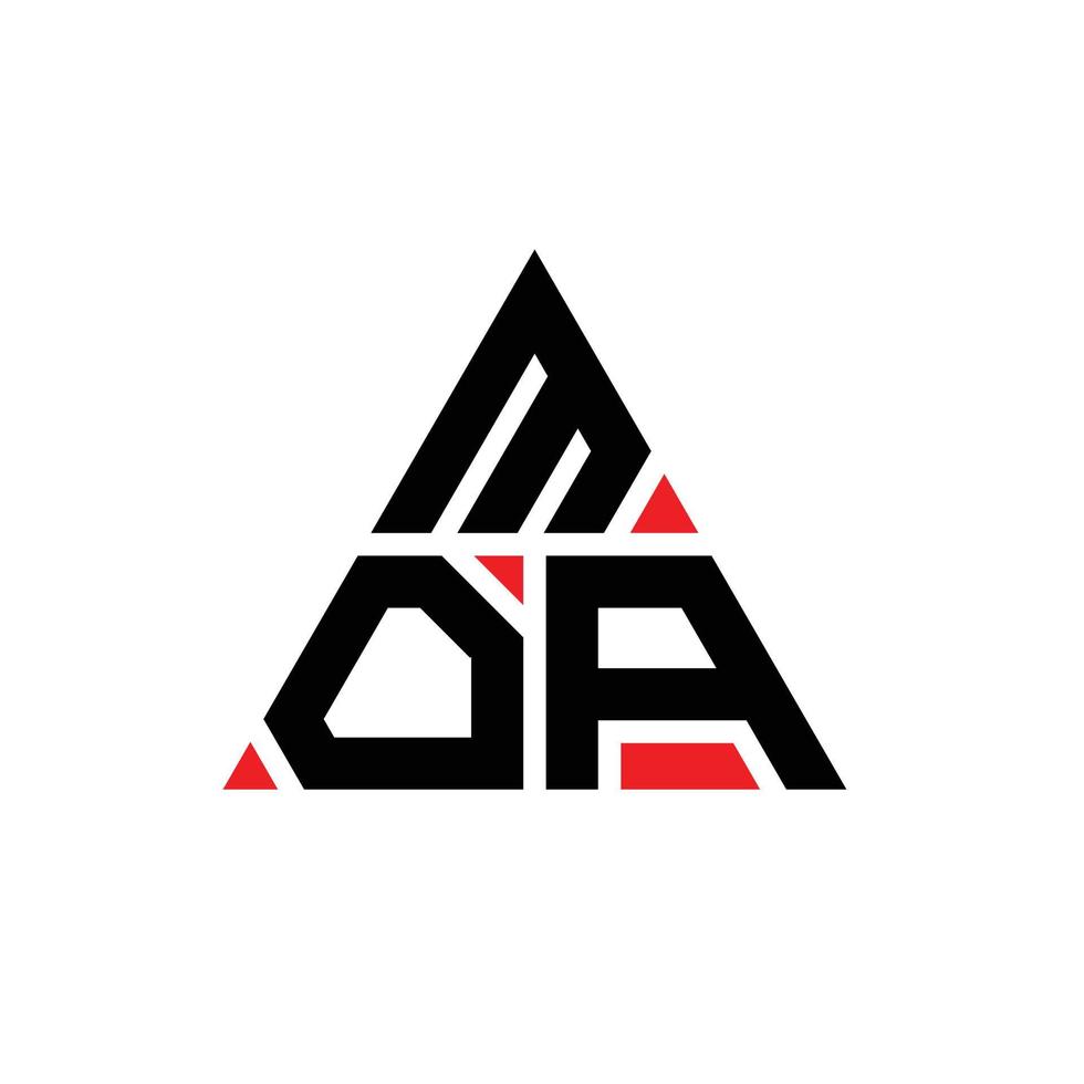 MOA triangle letter logo design with triangle shape. MOA triangle logo design monogram. MOA triangle vector logo template with red color. MOA triangular logo Simple, Elegant, and Luxurious Logo.