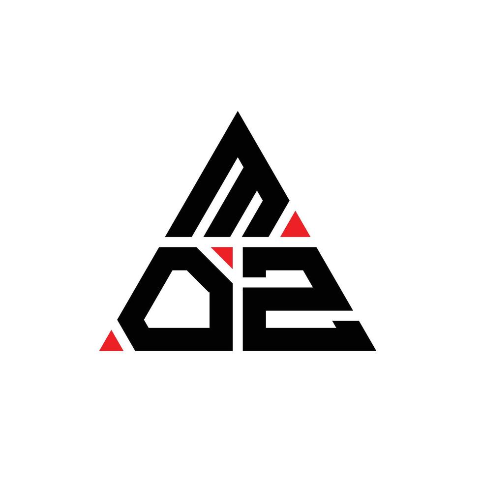 diseño de logotipo de letra triangular moz con forma de triángulo. monograma de diseño del logotipo del triángulo moz. plantilla de logotipo de vector de triángulo moz con color rojo. logotipo triangular moz logotipo simple, elegante y lujoso.