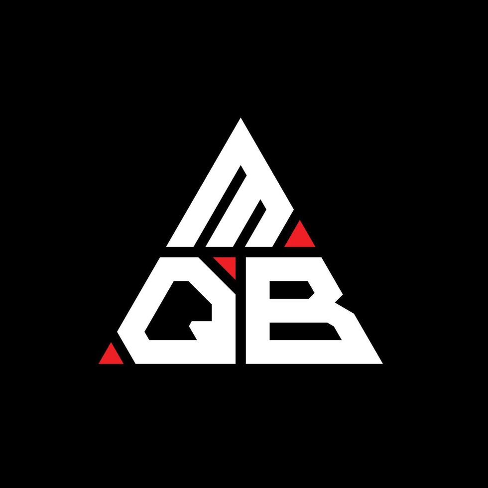 MQB triangle letter logo design with triangle shape. MQB triangle logo design monogram. MQB triangle vector logo template with red color. MQB triangular logo Simple, Elegant, and Luxurious Logo.