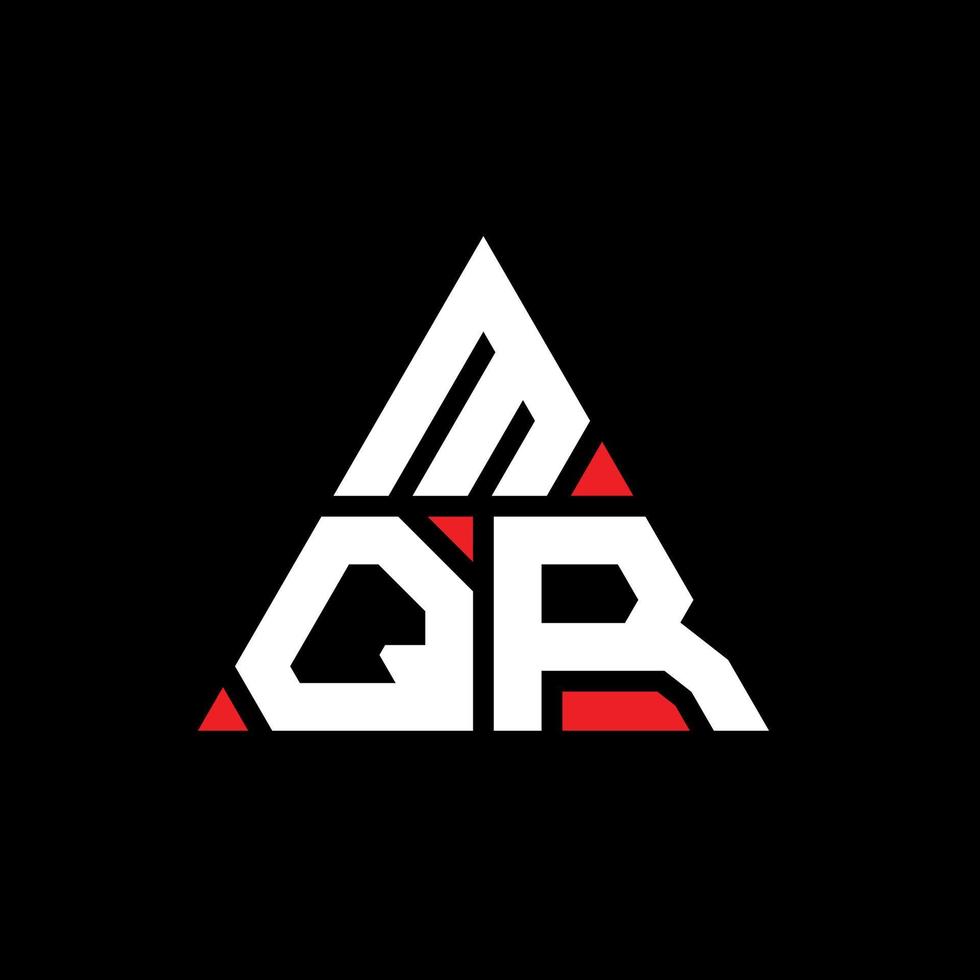 Diseño de logotipo de letra triangular mqr con forma de triángulo. monograma de diseño del logotipo del triángulo mqr. plantilla de logotipo de vector de triángulo mqr con color rojo. logotipo triangular mqr logotipo simple, elegante y lujoso.