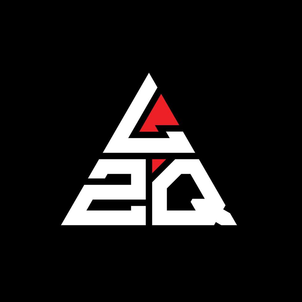 LZQ triangle letter logo design with triangle shape. LZQ triangle logo design monogram. LZQ triangle vector logo template with red color. LZQ triangular logo Simple, Elegant, and Luxurious Logo.