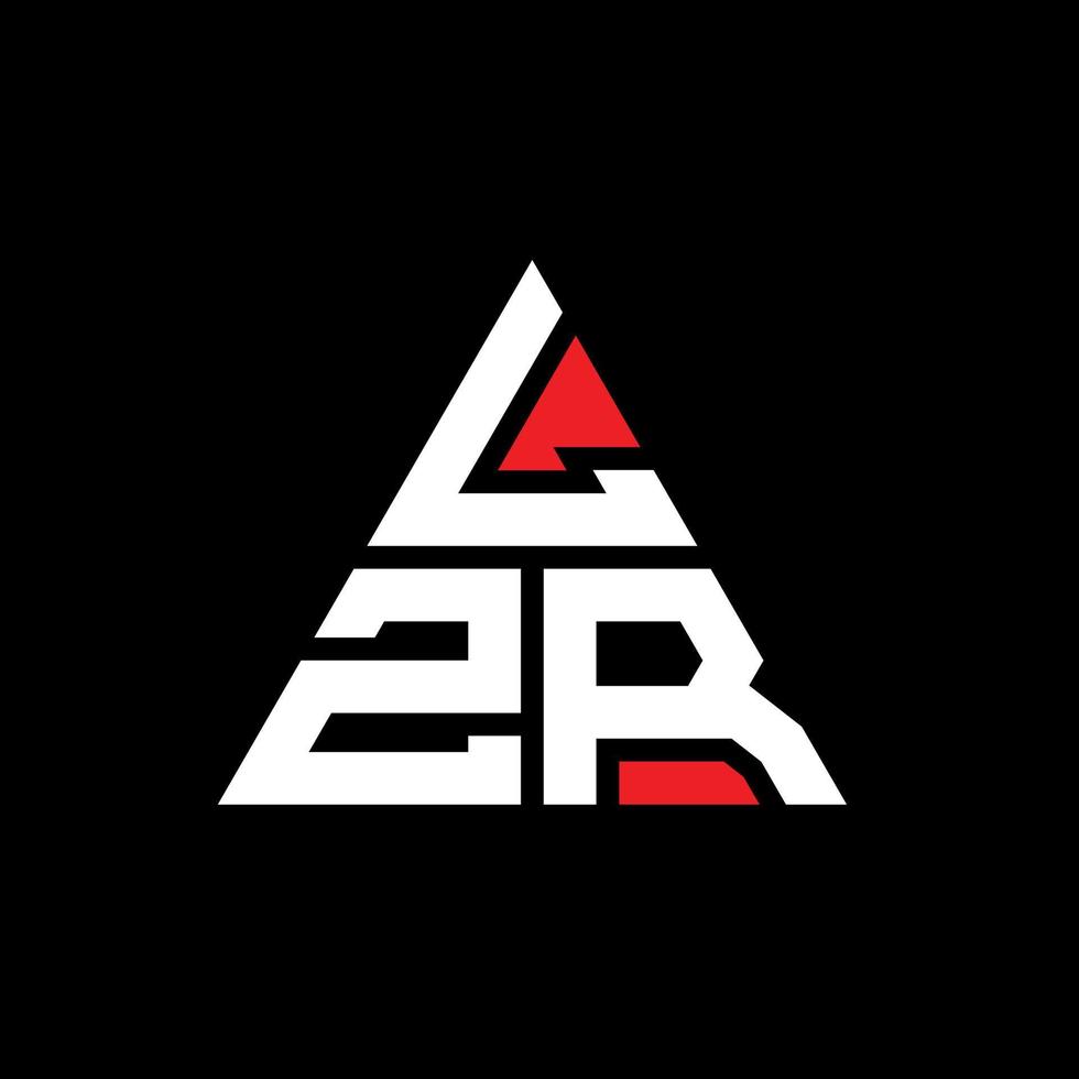 LZR triangle letter logo design with triangle shape. LZR triangle logo design monogram. LZR triangle vector logo template with red color. LZR triangular logo Simple, Elegant, and Luxurious Logo.