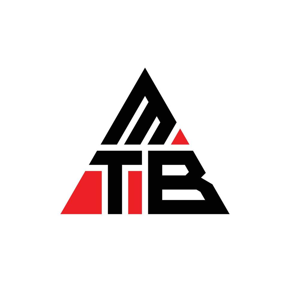MTB triangle letter logo design with triangle shape. MTB triangle logo design monogram. MTB triangle vector logo template with red color. MTB triangular logo Simple, Elegant, and Luxurious Logo.