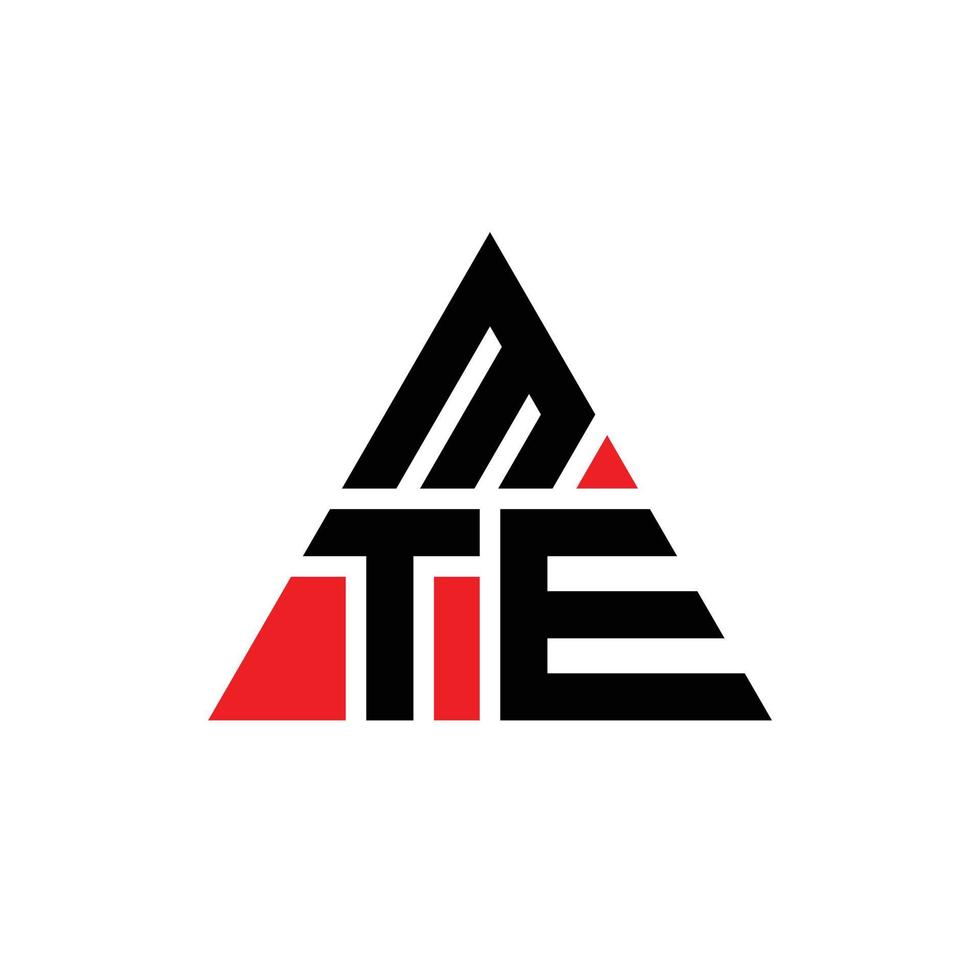 diseño de logotipo de letra triangular mte con forma de triángulo. monograma de diseño de logotipo de triángulo mte. plantilla de logotipo de vector de triángulo mte con color rojo. logotipo triangular mte logotipo simple, elegante y lujoso.