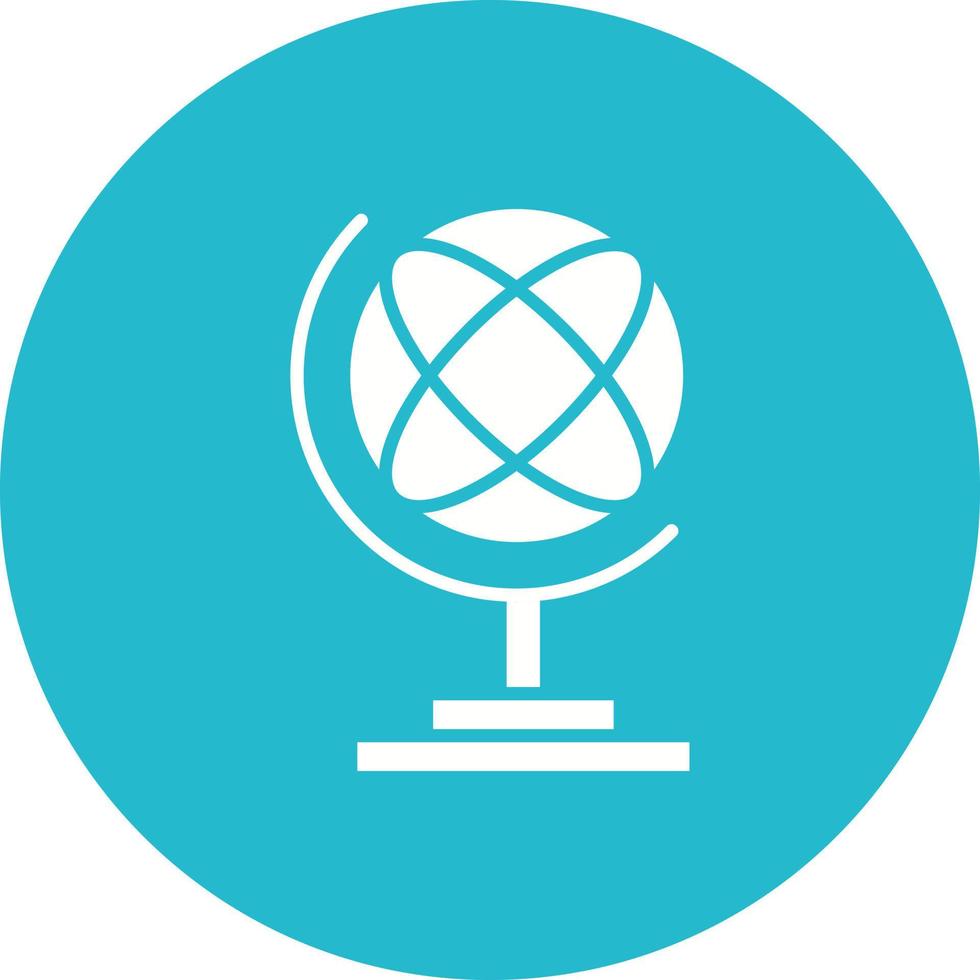 Globe Stand Glyph Circle Background Icon vector
