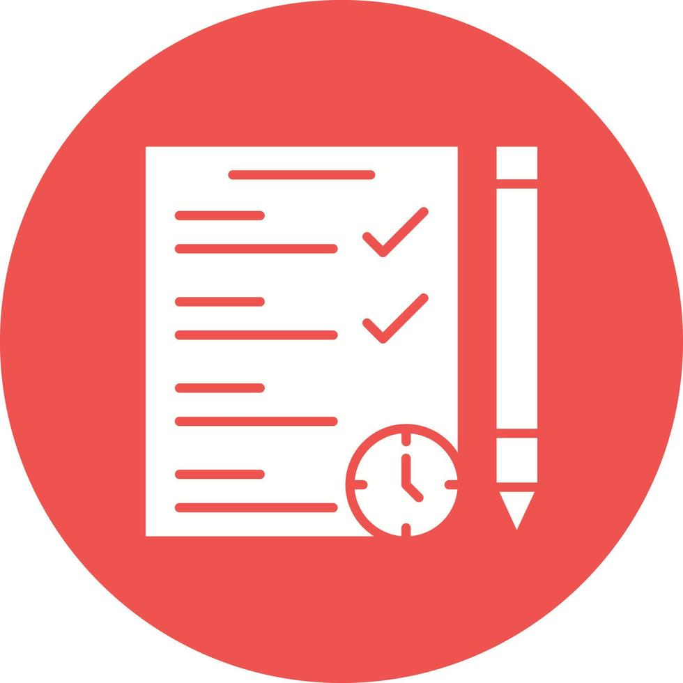 School Test Glyph Circle Background Icon vector