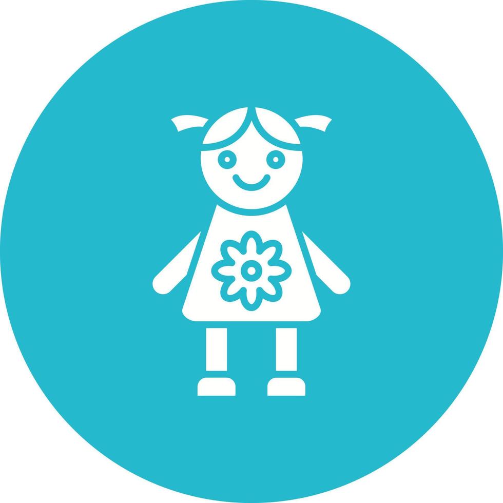 Doll Glyph Circle Background Icon vector