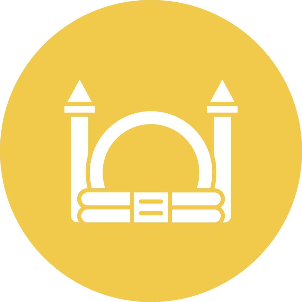 Bouncy Castle Glyph Circle Background Icon vector