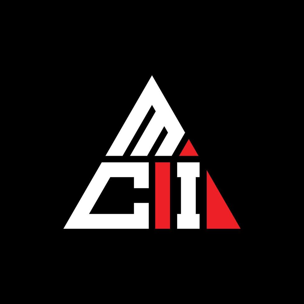 Diseño de logotipo de letra triangular mci con forma de triángulo. monograma de diseño de logotipo de triángulo mci. plantilla de logotipo de vector de triángulo mci con color rojo. logotipo triangular mci logotipo simple, elegante y lujoso.