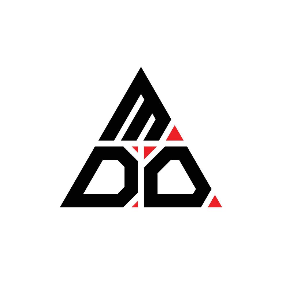 diseño de logotipo de letra triangular mdo con forma de triángulo. monograma de diseño de logotipo de triángulo mdo. plantilla de logotipo de vector de triángulo mdo con color rojo. logotipo triangular mdo logotipo simple, elegante y lujoso.