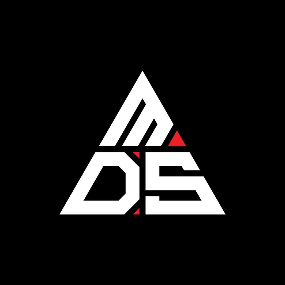 MDS triangle letter logo design with triangle shape. MDS triangle logo design monogram. MDS triangle vector logo template with red color. MDS triangular logo Simple, Elegant, and Luxurious Logo.