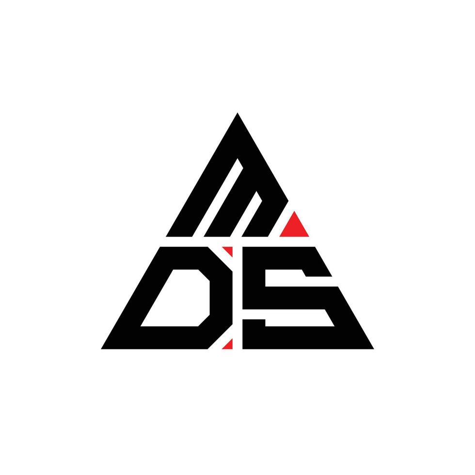 MDS triangle letter logo design with triangle shape. MDS triangle logo design monogram. MDS triangle vector logo template with red color. MDS triangular logo Simple, Elegant, and Luxurious Logo.