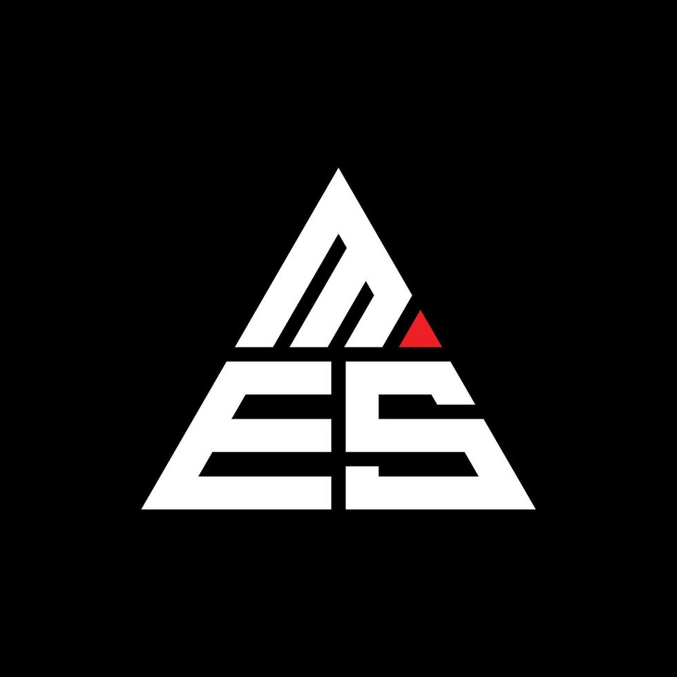 mes diseño de logotipo de letra triangular con forma de triángulo. monograma de diseño de logotipo de triángulo mes. mes plantilla de logotipo de vector de triángulo con color rojo. mes logotipo triangular logotipo simple, elegante y lujoso.