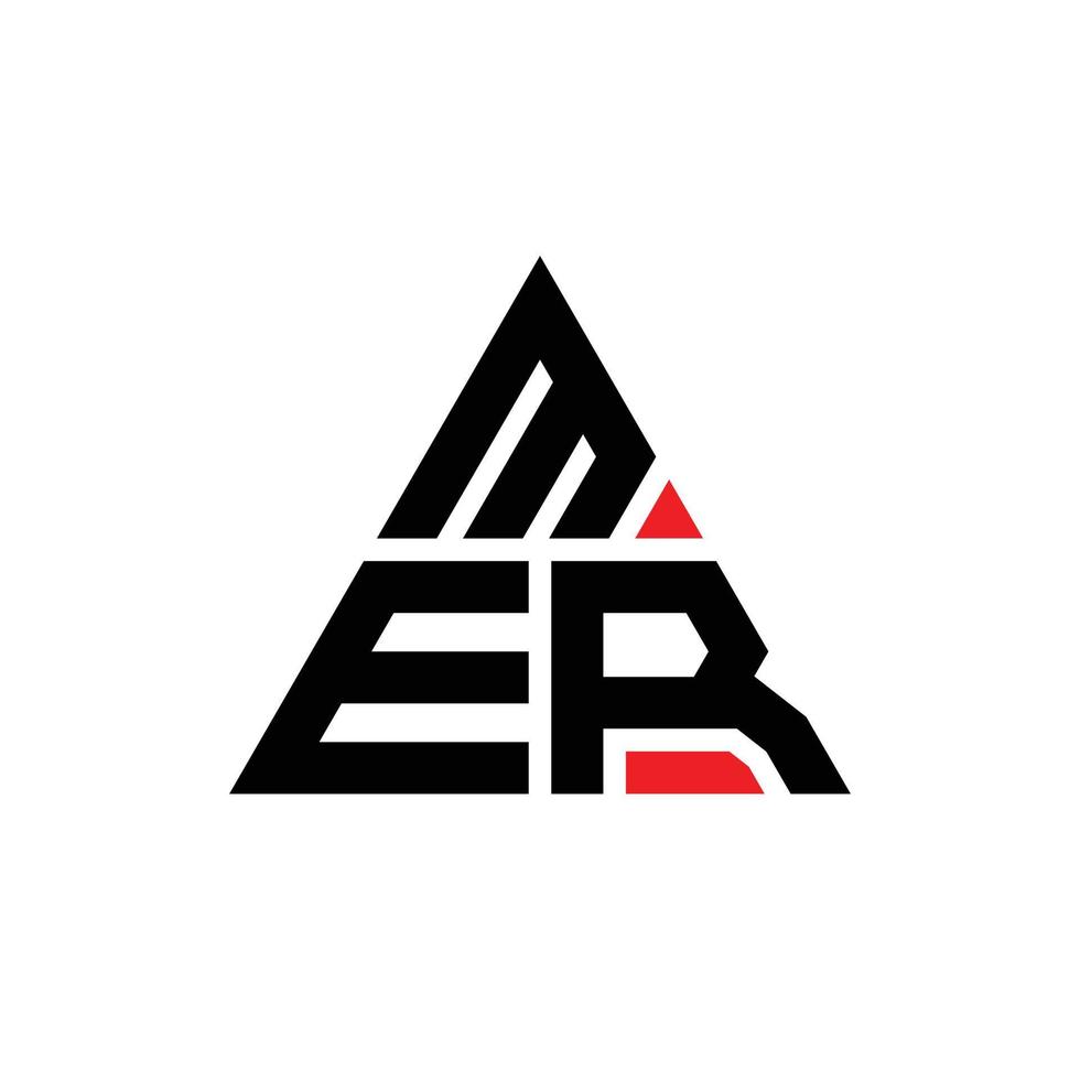 diseño de logotipo de letra de triángulo mer con forma de triángulo. monograma de diseño de logotipo de triángulo mer. plantilla de logotipo de vector de triángulo mer con color rojo. logo triangular mer logo simple, elegante y lujoso.