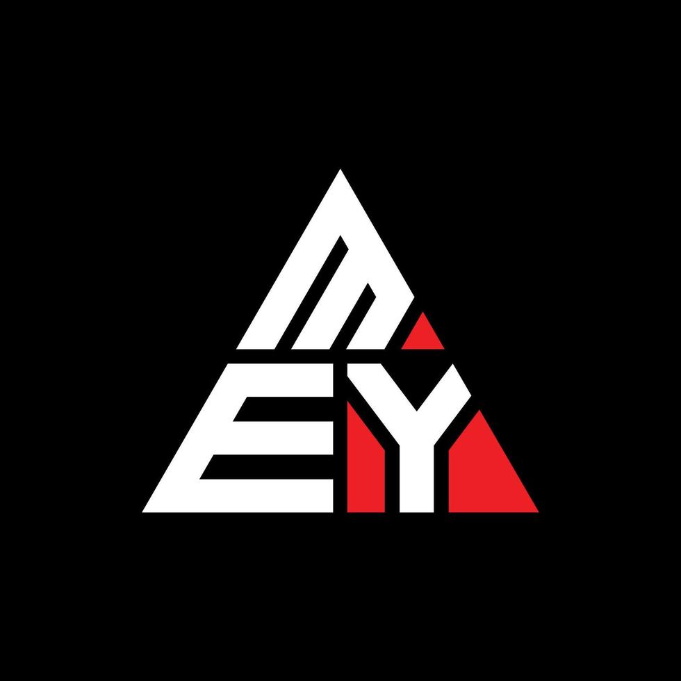 diseño de logotipo de letra triangular mey con forma de triángulo. monograma de diseño de logotipo de triángulo mey. plantilla de logotipo de vector de triángulo mey con color rojo. logotipo triangular mey logotipo simple, elegante y lujoso.