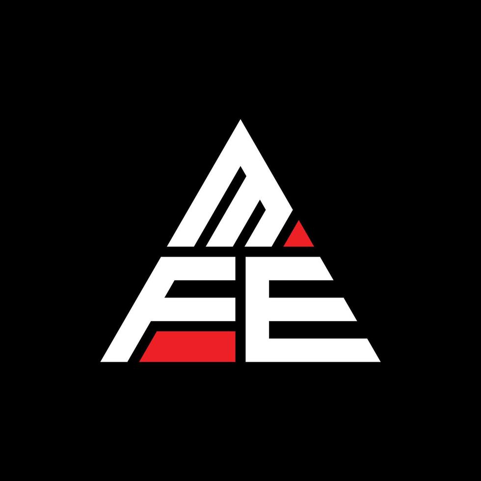 diseño de logotipo de letra triangular mfe con forma de triángulo. monograma de diseño de logotipo de triángulo mfe. plantilla de logotipo de vector de triángulo mfe con color rojo. logotipo triangular mfe logotipo simple, elegante y lujoso.