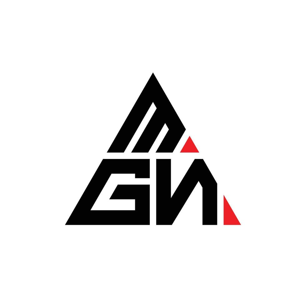 diseño de logotipo de letra triangular mgn con forma de triángulo. monograma de diseño de logotipo de triángulo mgn. plantilla de logotipo de vector de triángulo mgn con color rojo. logotipo triangular mgn logotipo simple, elegante y lujoso.