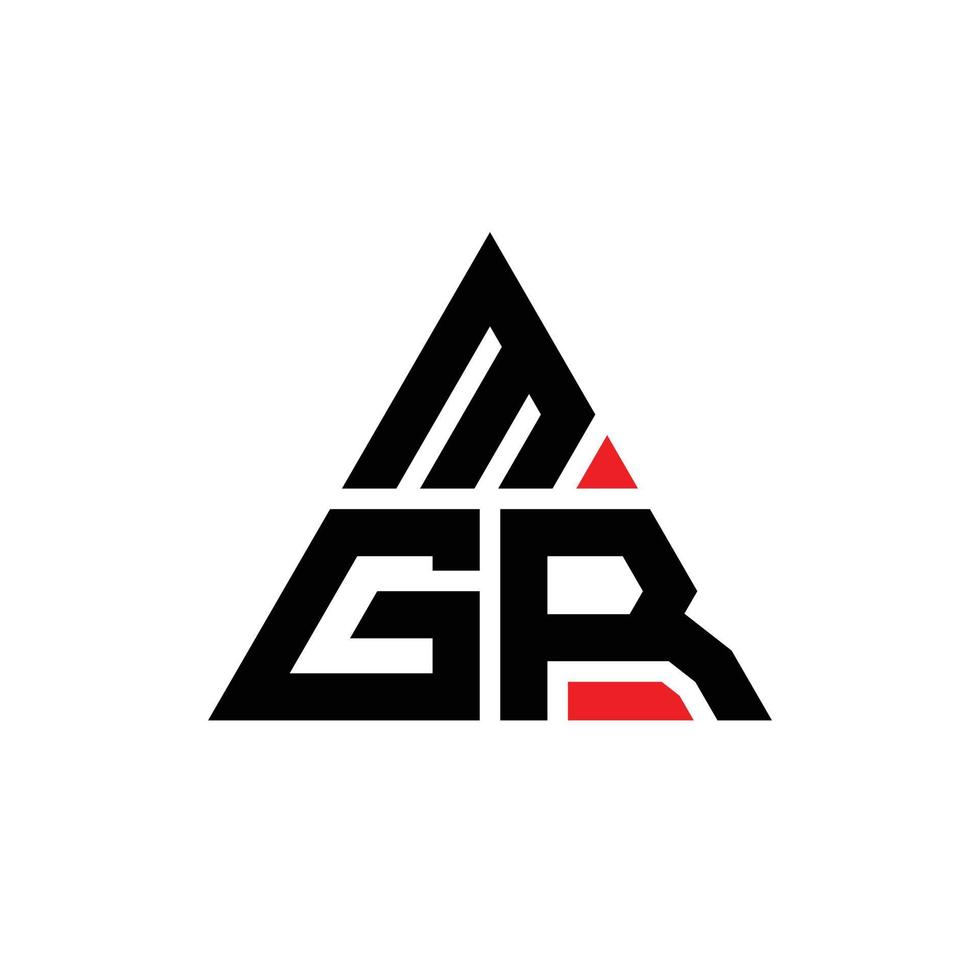 diseño de logotipo de letra triangular mgr con forma de triángulo. monograma de diseño del logotipo del triángulo mgr. plantilla de logotipo de vector de triángulo mgr con color rojo. logo triangular mgr logo simple, elegante y lujoso.