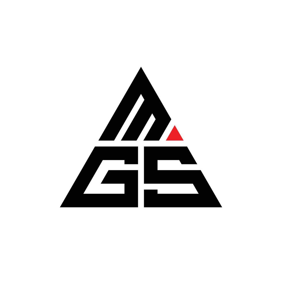 diseño de logotipo de letra triangular mgs con forma de triángulo. monograma de diseño del logotipo del triángulo mgs. plantilla de logotipo de vector de triángulo mgs con color rojo. logotipo triangular mgs logotipo simple, elegante y lujoso.