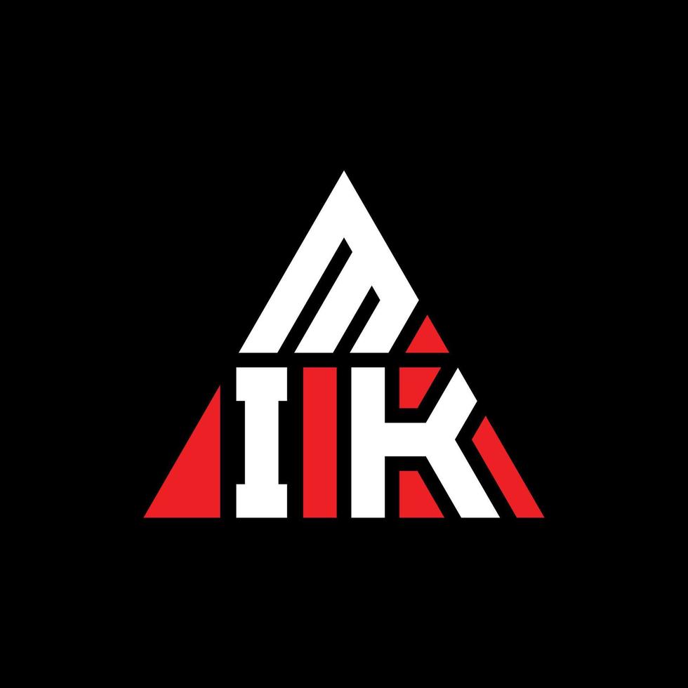 diseño de logotipo de letra triangular mik con forma de triángulo. monograma de diseño del logotipo del triángulo mik. plantilla de logotipo de vector de triángulo mik con color rojo. logotipo triangular mik logotipo simple, elegante y lujoso.