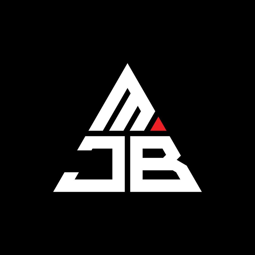 Diseño de logotipo de letra triangular mjb con forma de triángulo. monograma de diseño del logotipo del triángulo mjb. plantilla de logotipo de vector de triángulo mjb con color rojo. logotipo triangular mjb logotipo simple, elegante y lujoso.