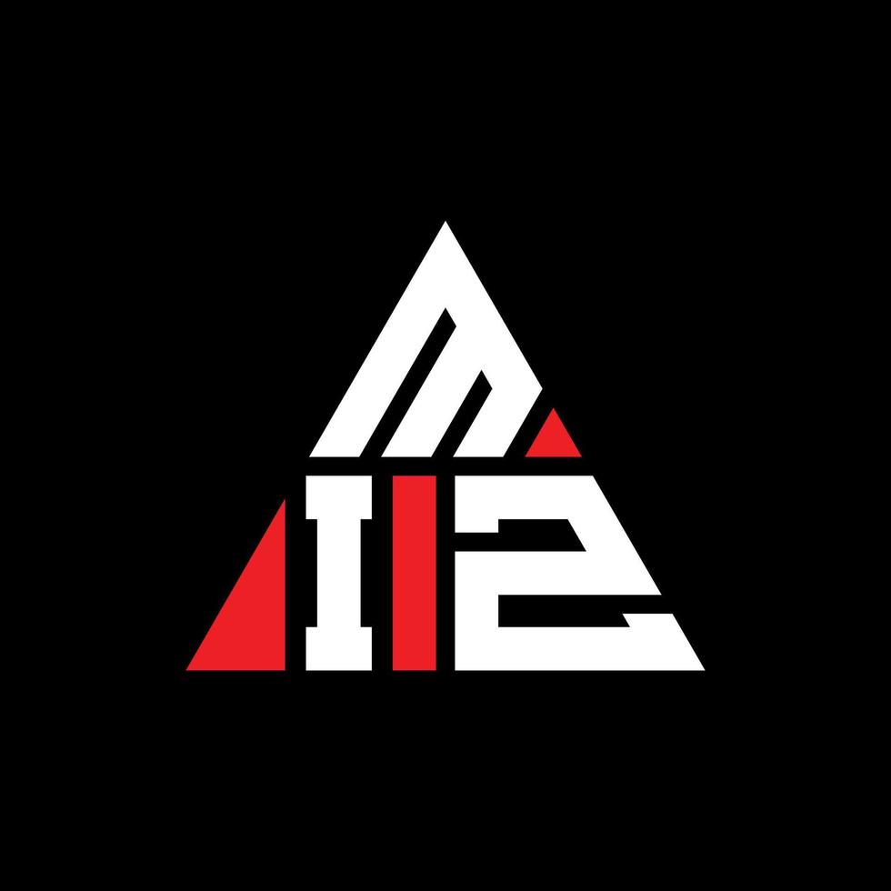 diseño de logotipo de letra triangular miz con forma de triángulo. monograma de diseño del logotipo del triángulo miz. plantilla de logotipo de vector de triángulo miz con color rojo. logotipo triangular miz logotipo simple, elegante y lujoso.