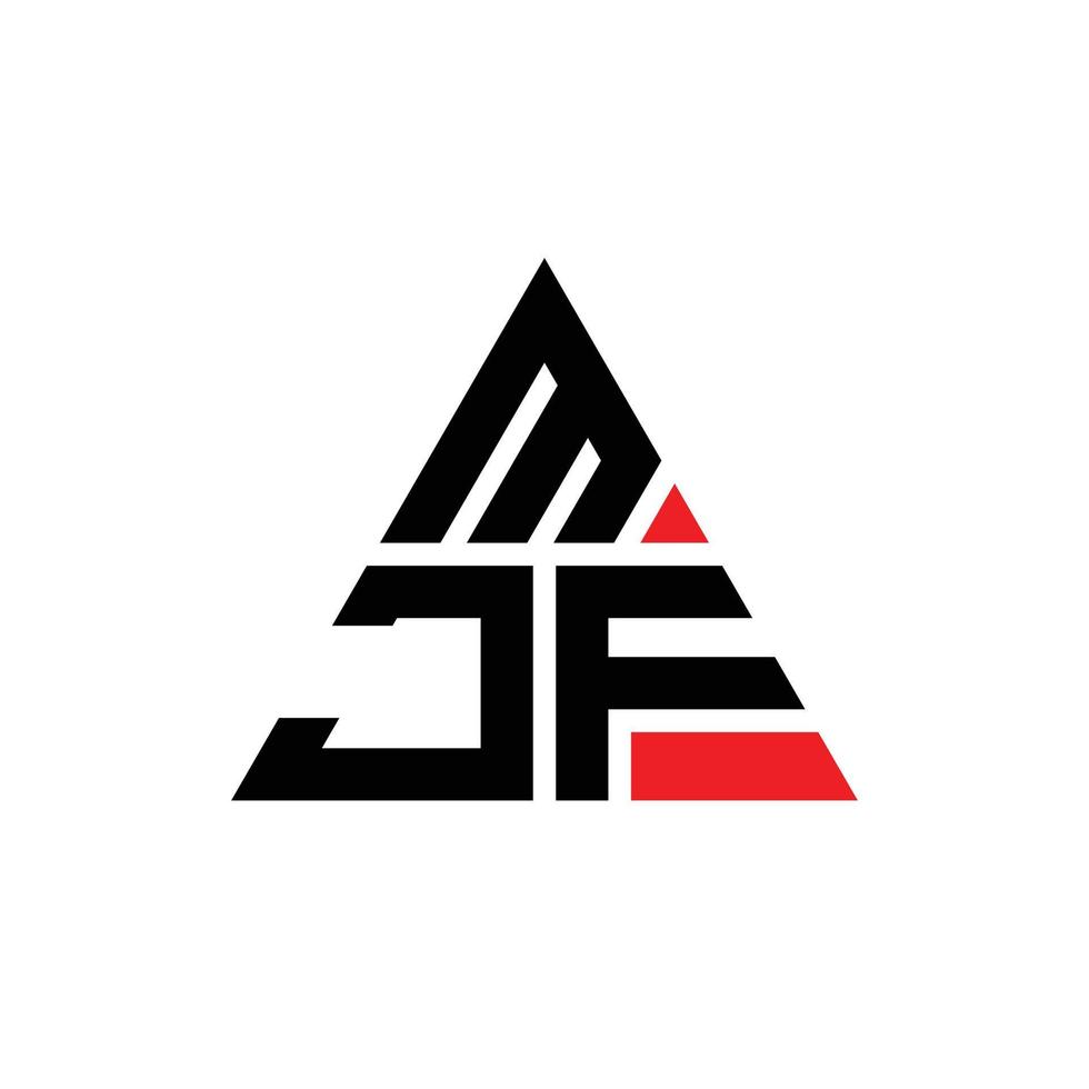 Diseño de logotipo de letra triangular mjf con forma de triángulo. monograma de diseño del logotipo del triángulo mjf. plantilla de logotipo de vector de triángulo mjf con color rojo. logotipo triangular mjf logotipo simple, elegante y lujoso.