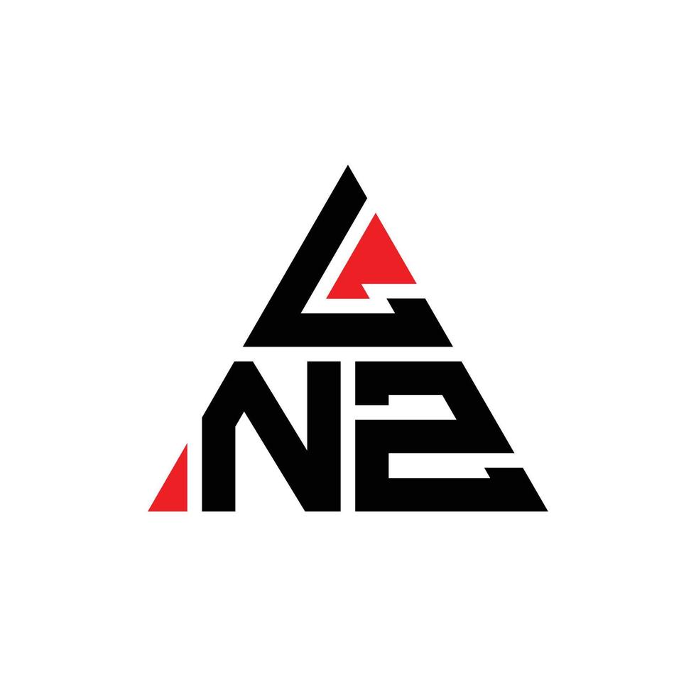 Diseño de logotipo de letra triangular lnz con forma de triángulo. Monograma de diseño de logotipo de triángulo lnz. Plantilla de logotipo de vector de triángulo lnz con color rojo. logotipo triangular lnz logotipo simple, elegante y lujoso.