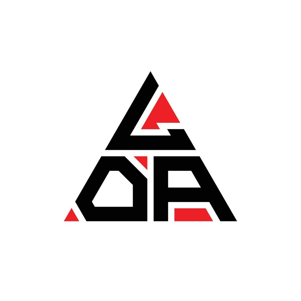 diseño de logotipo de letra de triángulo loa con forma de triángulo. monograma de diseño del logotipo del triángulo loa. plantilla de logotipo de vector de triángulo loa con color rojo. logotipo triangular loa logotipo simple, elegante y lujoso.