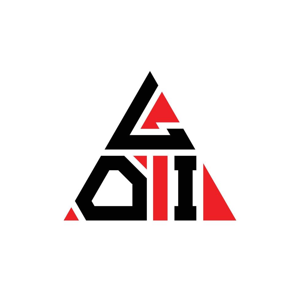 diseño del logotipo de la letra del triángulo loi con forma de triángulo. monograma de diseño del logotipo del triángulo loi. plantilla de logotipo de vector de triángulo loi con color rojo. logotipo triangular loi logotipo simple, elegante y lujoso.