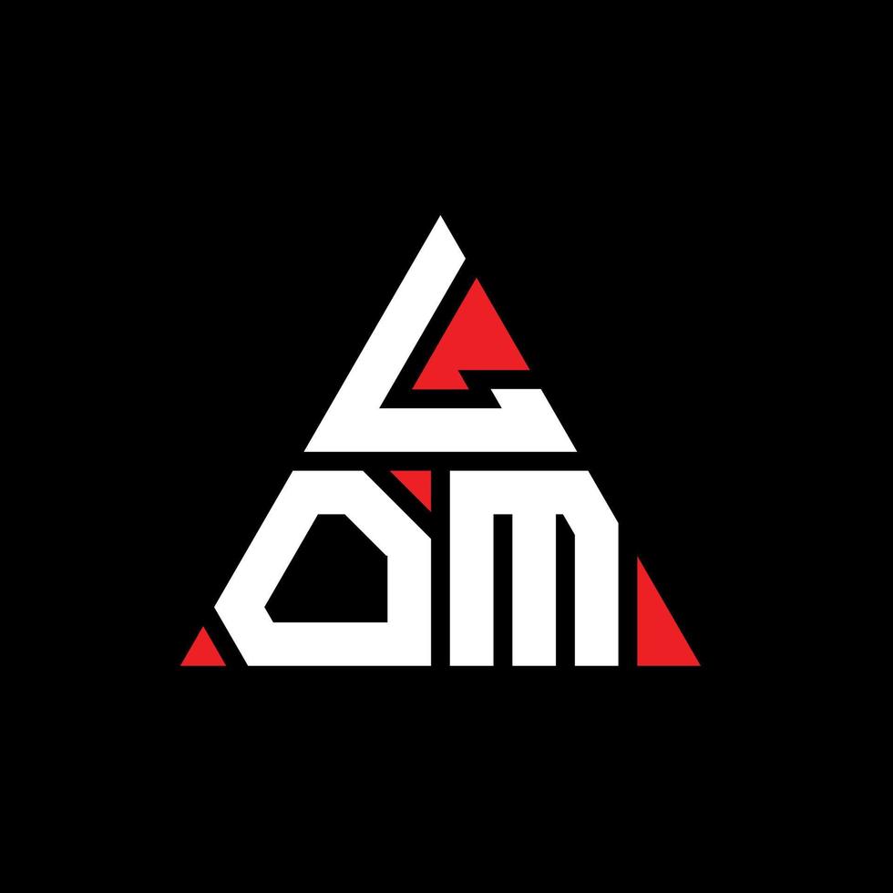 LOM triangle letter logo design with triangle shape. LOM triangle logo design monogram. LOM triangle vector logo template with red color. LOM triangular logo Simple, Elegant, and Luxurious Logo.