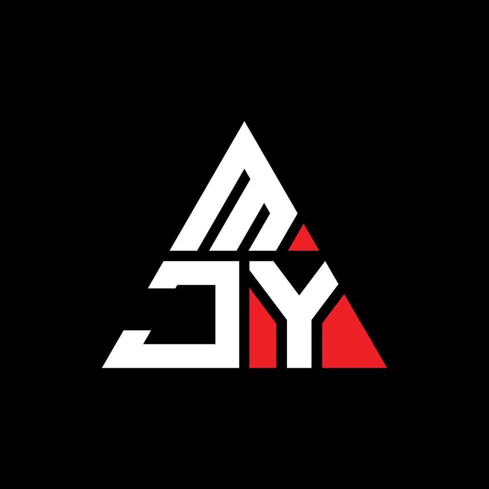 MJY triangle letter logo design with triangle shape. MJY triangle logo design monogram. MJY triangle vector logo template with red color. MJY triangular logo Simple, Elegant, and Luxurious Logo.